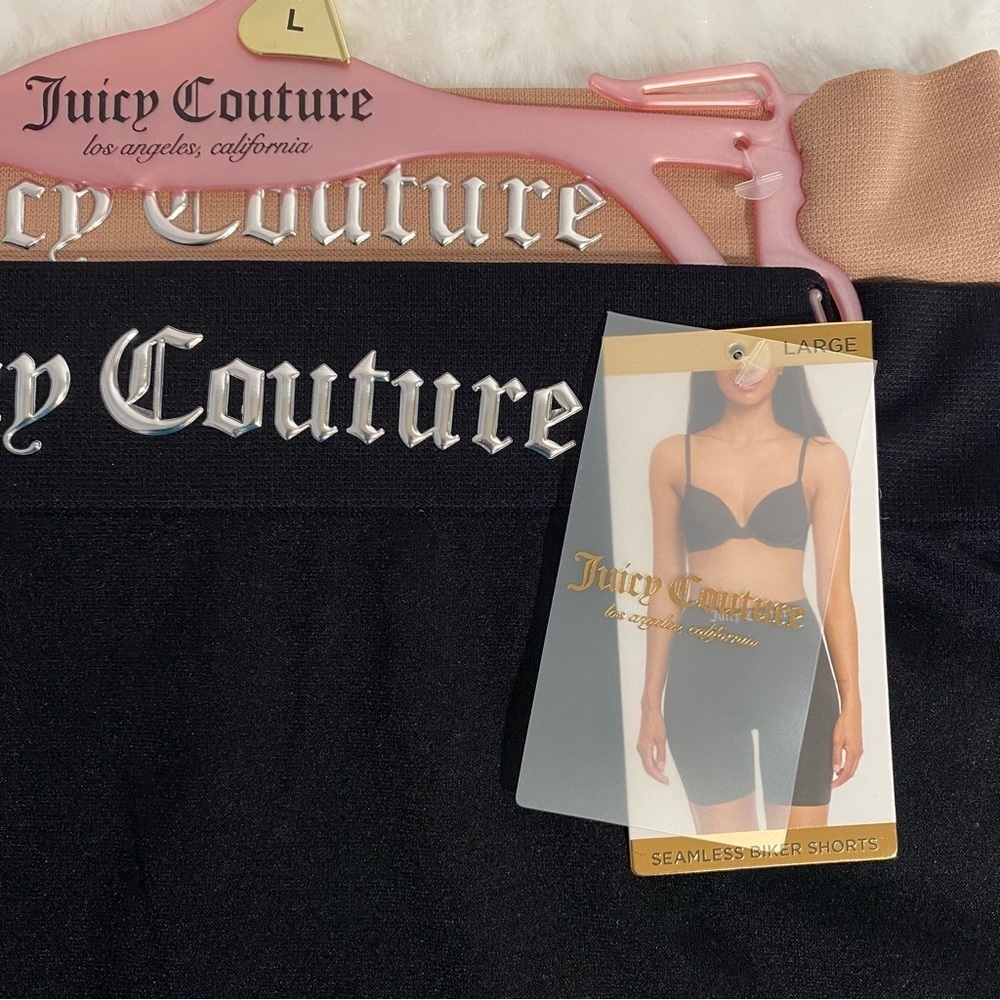 Juicy Couture Seamless Shaping Biker Shorts Slimming Set Black Beige NWT size L - Picture 5 of 8